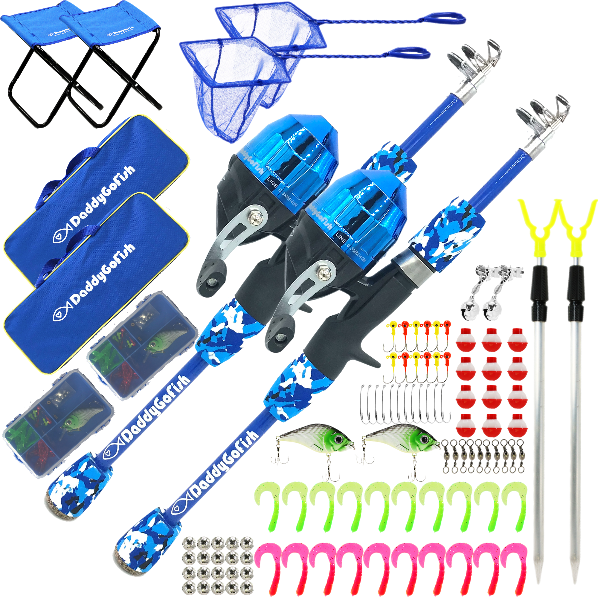 Kids Fishing Pole - Rod Reel Combo Tackle Box Starter Set - First Year Small Dock Gear Kit for Boys Girls Toddler Youth Age Beginner Little Children Junior Anglers