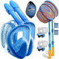 Kids Snorkel Mask | Snorkle Snorkeling Gear with Camera Mount | Extendable Telescopic Landing Fishing Net & Snorkeling Mask Combo Set Anti-Fog Anti-Leak