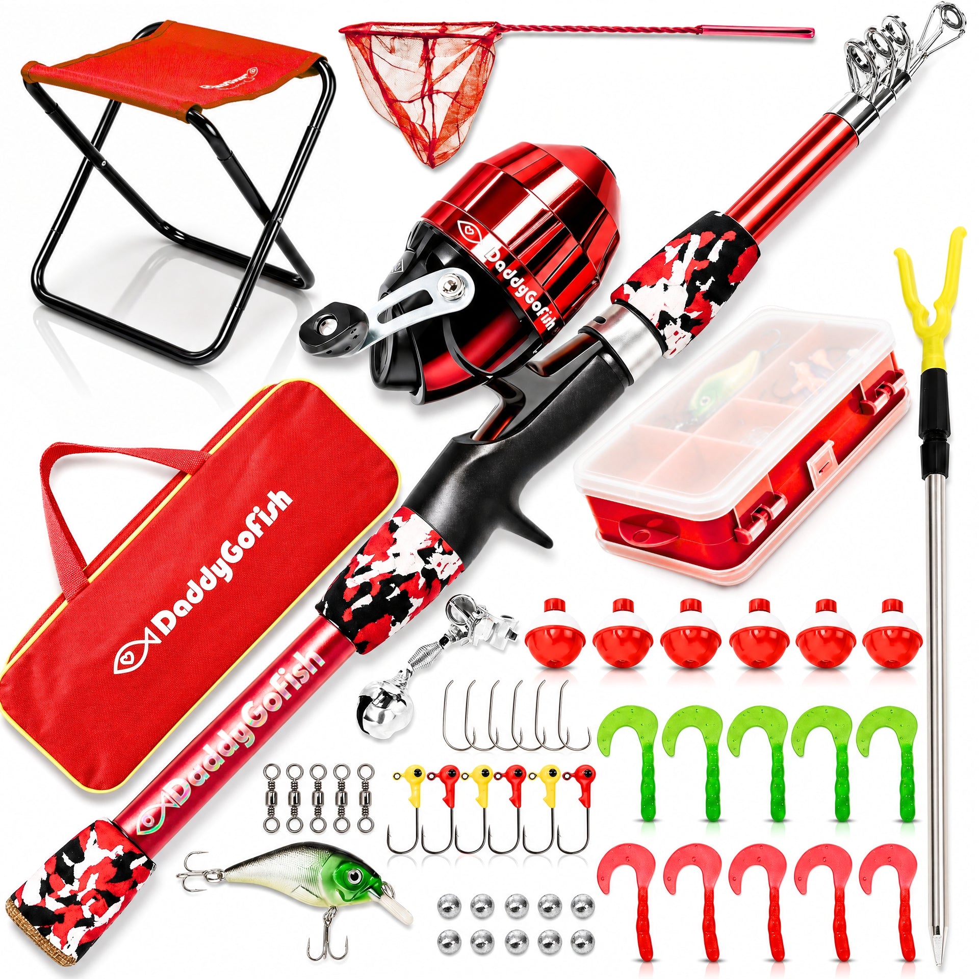 Kids Fishing Pole - Rod Reel Combo Tackle Box Starter Set