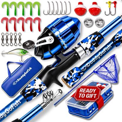 Kids Fishing Pole for Boys, Girls & Youth Age, Toddler Fishing Pole Set Kit