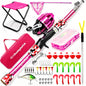 Kids Fishing Pole - Rod Reel Combo Tackle Box Starter Set - First Year Small Dock Gear Kit for Boys Girls Toddler Youth Age Beginner Little Children Junior Anglers