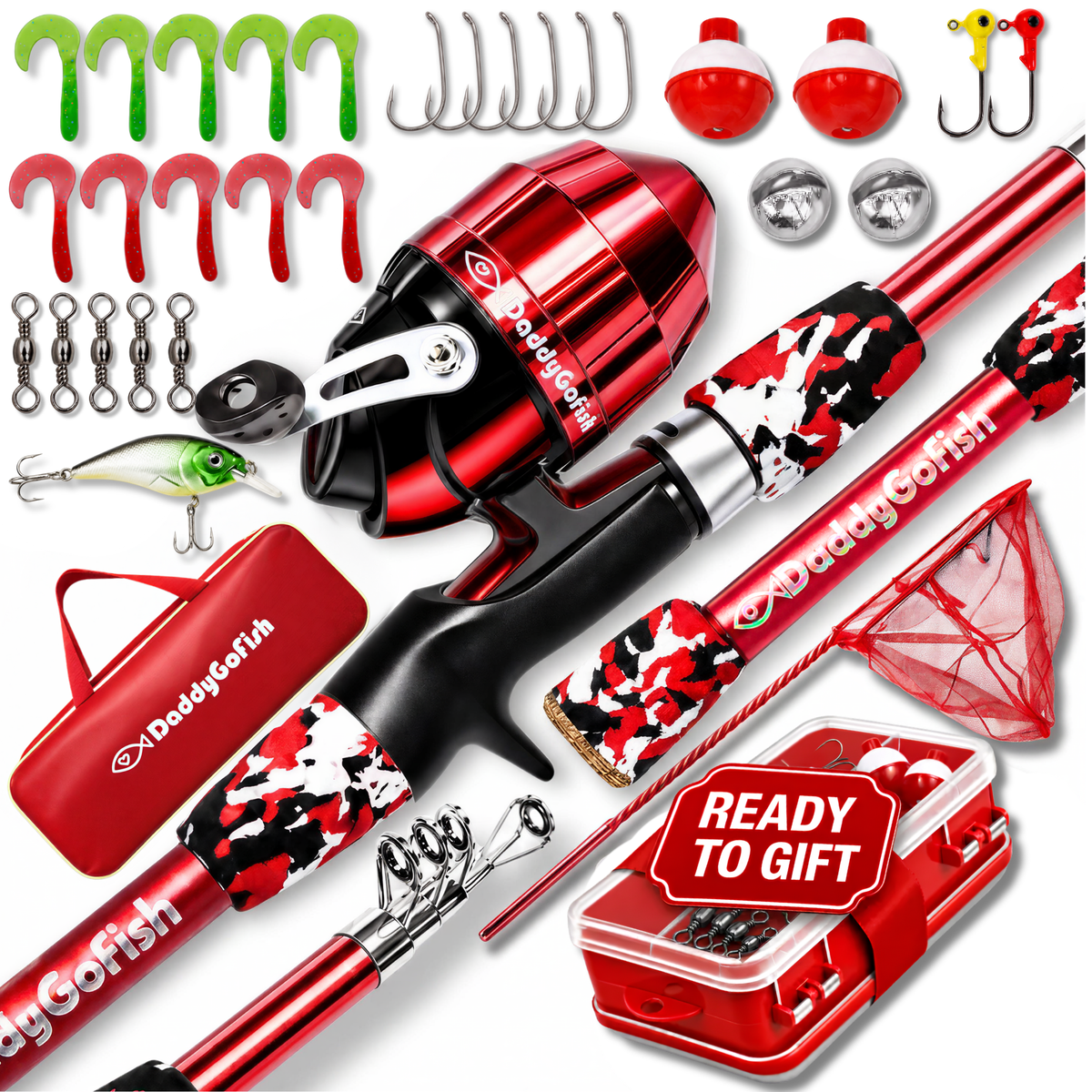 Kids Fishing Pole for Boys, Girls & Youth Age, Toddler Fishing Pole Set Kit