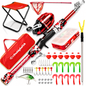 Kids Fishing Pole - Rod Reel Combo Tackle Box Starter Set - First Year Small Dock Gear Kit for Boys Girls Toddler Youth Age Beginner Little Children Junior Anglers