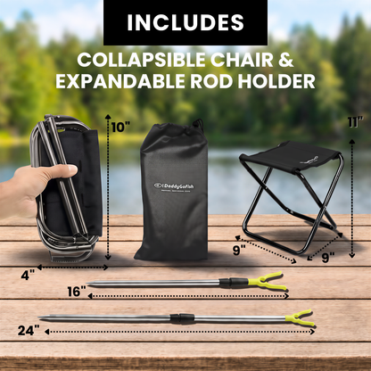 Kids Fishing Pole - Rod Reel Combo Tackle Box Starter Set - First Year Small Dock Gear Kit for Boys Girls Toddler Youth Age Beginner Little Children Junior Anglers