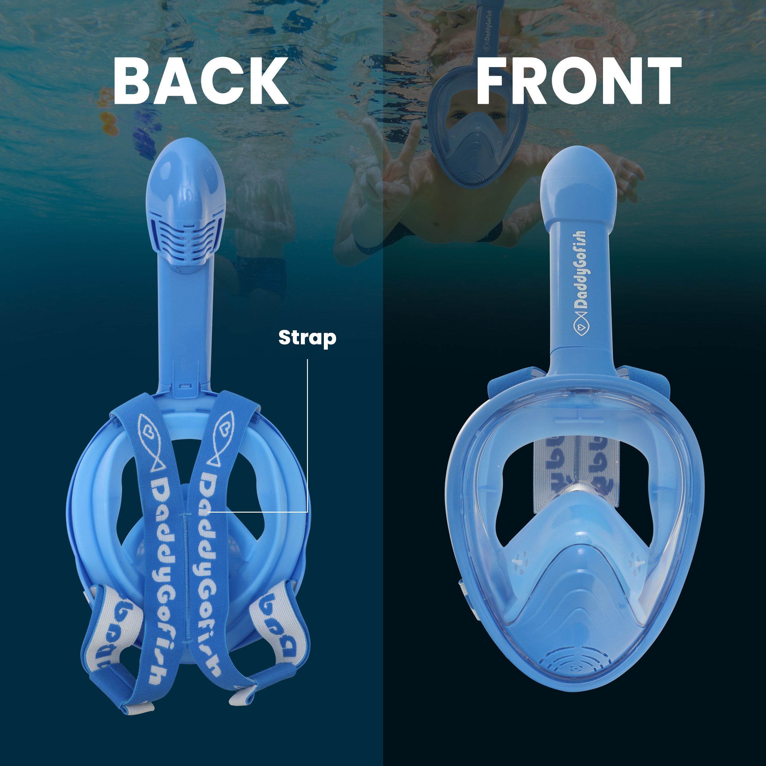 Kids Snorkel Mask | Snorkle Snorkeling Gear with Camera Mount | Extendable Telescopic Landing Fishing Net & Snorkeling Mask Combo Set Anti-Fog Anti-Leak