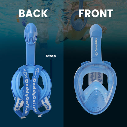 Kids Snorkel Mask | Snorkle Snorkeling Gear with Camera Mount | Extendable Telescopic Landing Fishing Net & Snorkeling Mask Combo Set Anti-Fog Anti-Leak