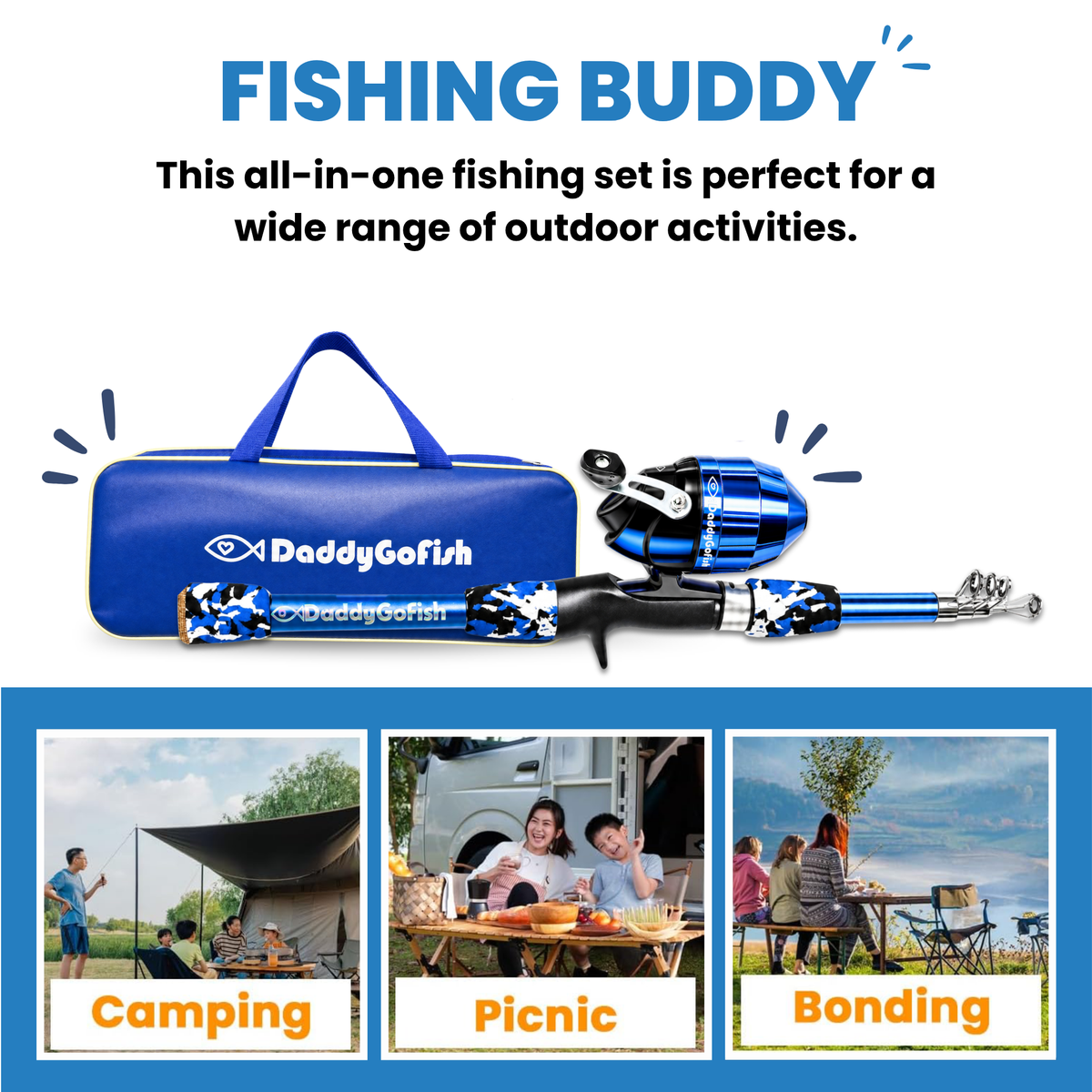 Kids Fishing Pole for Boys, Girls & Youth Age, Toddler Fishing Pole Set Kit