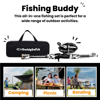 Kids Fishing Pole - Rod Reel Combo Tackle Box Starter Set - First Year Small Dock Gear Kit for Boys Girls Toddler Youth Age Beginner Little Children Junior Anglers