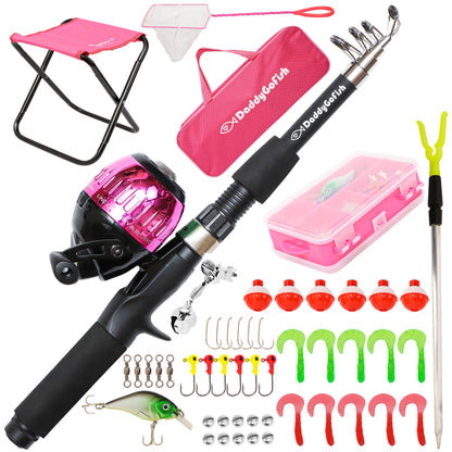 Kids Fishing Pole - Rod Reel Combo and Tackle Box Starter Set - Beginner Fishing Gear Kit for Boys, Girls, Toddlers, Youth, and Junior Anglers