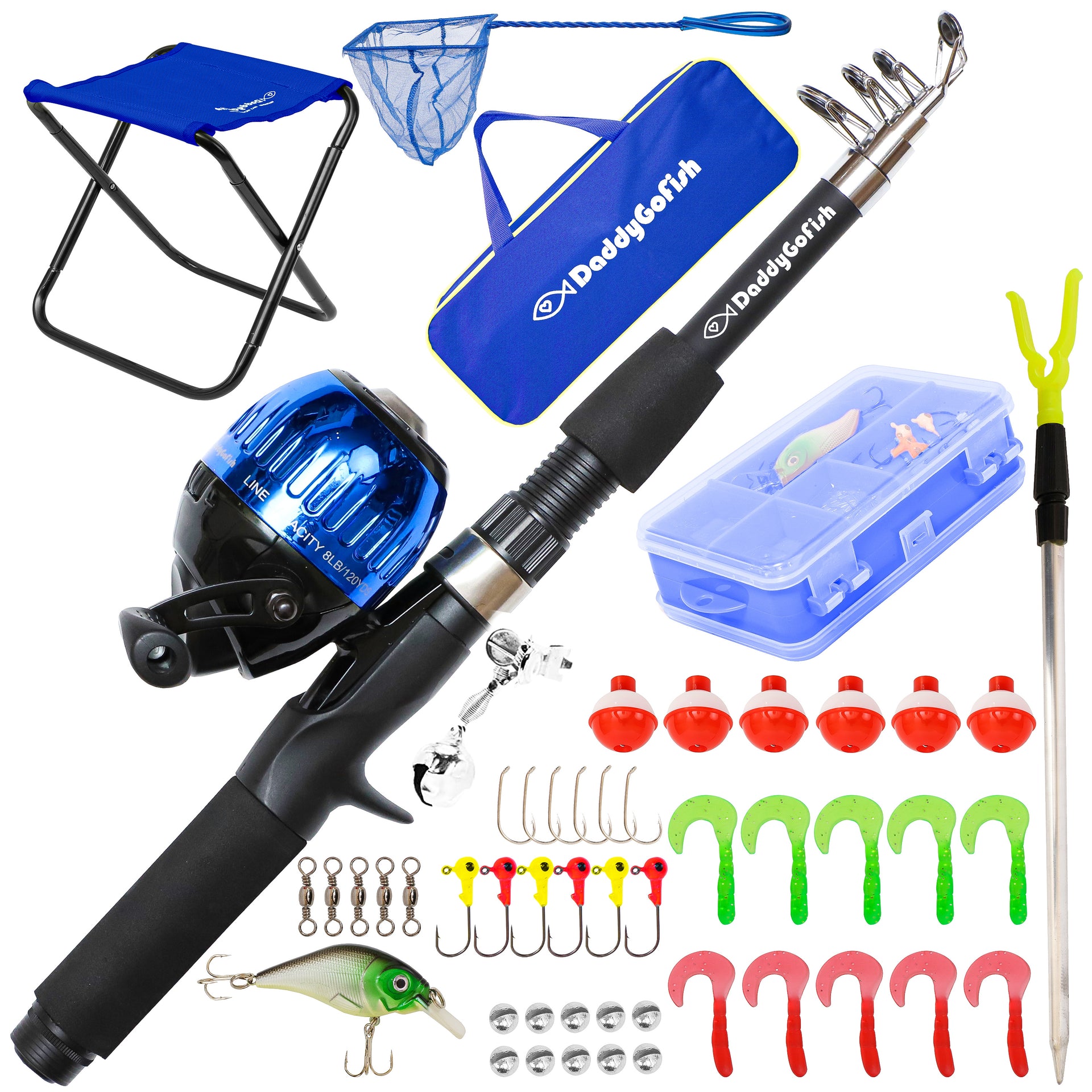 Kids Fishing Pole - Rod Reel Combo and Tackle Box Starter Set