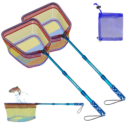 Kids Fishing Nets - Telescopic and Extendable Landing Net for Boys and Girls to Catch Small Fish Crabs Shrimps Minnows and Dragonflies in Various Water Bodies