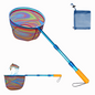 Kids Fishing Nets - Extendable Telescopic Landing Net for Catching Small Fish Crab Shrimp Minnow and Dragonfly at Beach Pier Lake River and Ocean