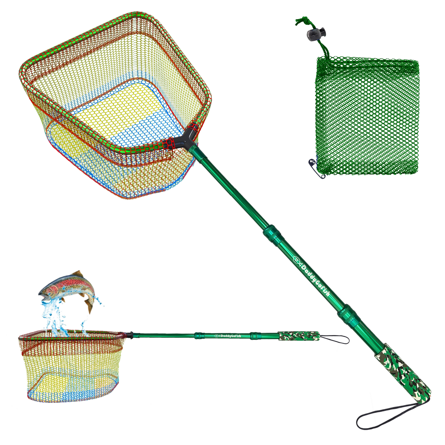 Kids Fishing Nets - Telescopic and Extendable Landing Net for Boys and Girls to Catch Small Fish Crabs Shrimps Minnows and Dragonflies in Various Water Bodies