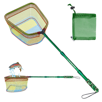 Kids Fishing Nets - Telescopic and Extendable Landing Net for Boys and Girls to Catch Small Fish Crabs Shrimps Minnows and Dragonflies in Various Water Bodies