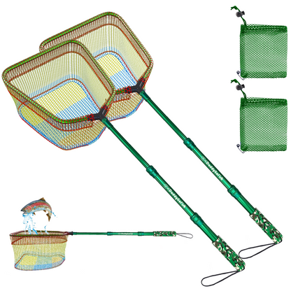 Kids Fishing Nets - Telescopic and Extendable Landing Net for Boys and Girls to Catch Small Fish Crabs Shrimps Minnows and Dragonflies in Various Water Bodies