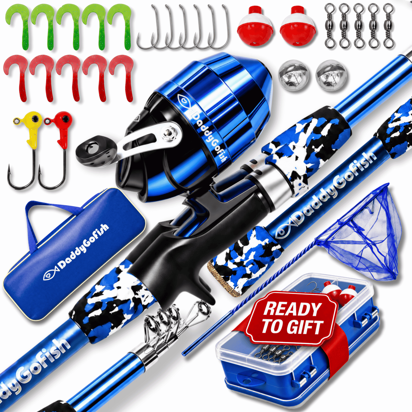 Kids Fishing Pole for Boys, Girls & Youth Age, Toddler Fishing Pole Set Kit