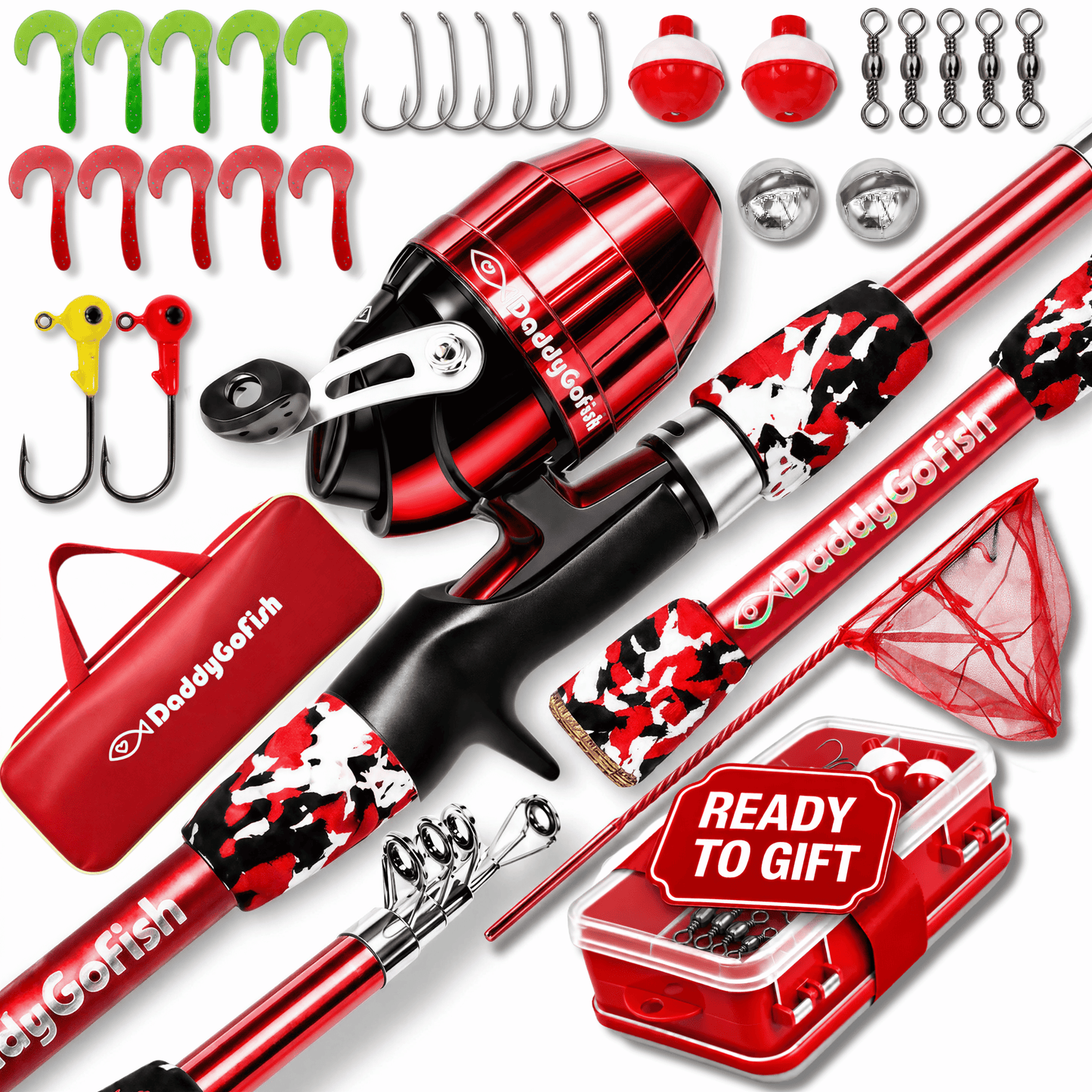 Kids Fishing Pole for Boys, Girls & Youth Age, Toddler Fishing Pole Set Kit