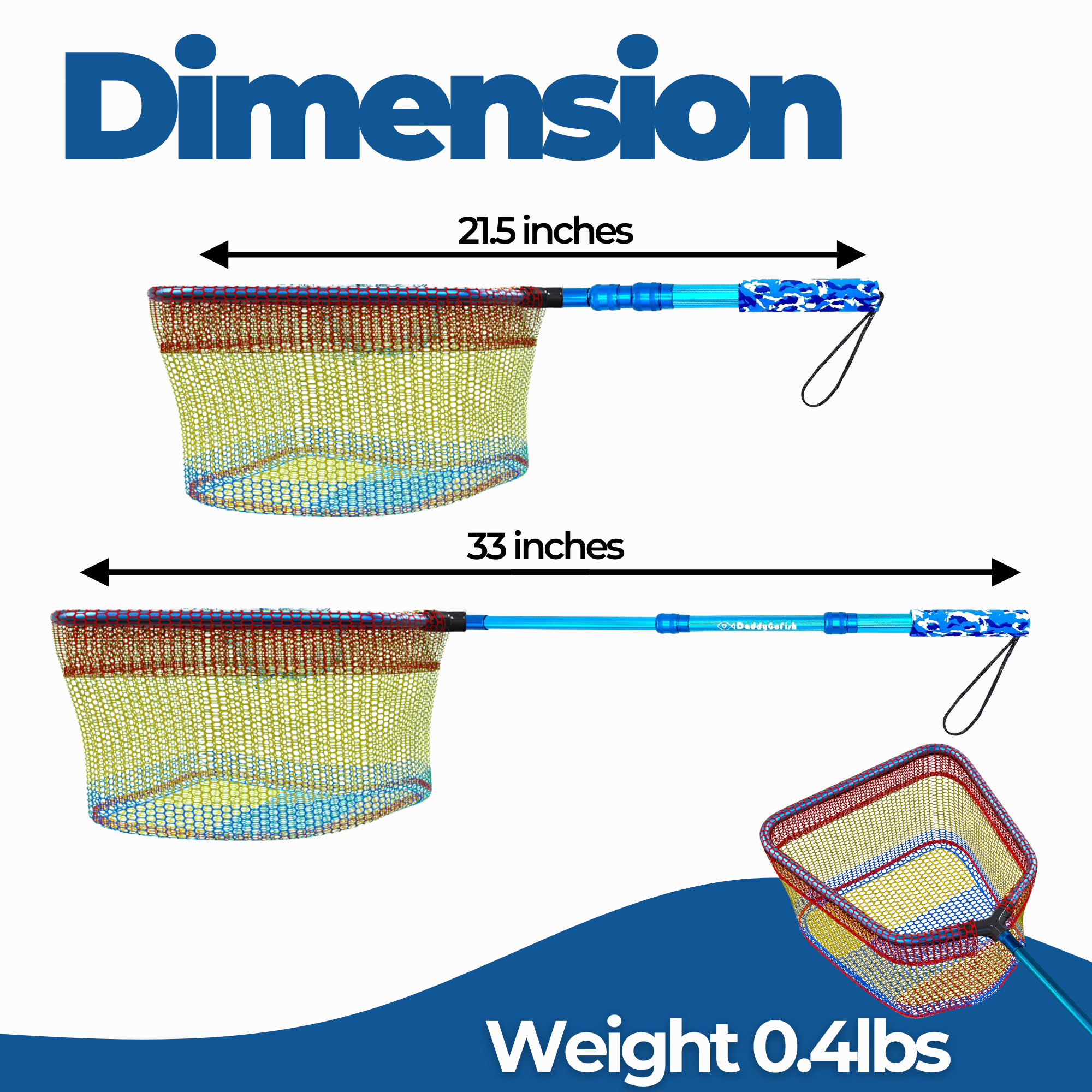 Kids Fishing Nets - Telescopic and Extendable Landing Net for Boys and Girls to Catch Small Fish Crabs Shrimps Minnows and Dragonflies in Various Water Bodies