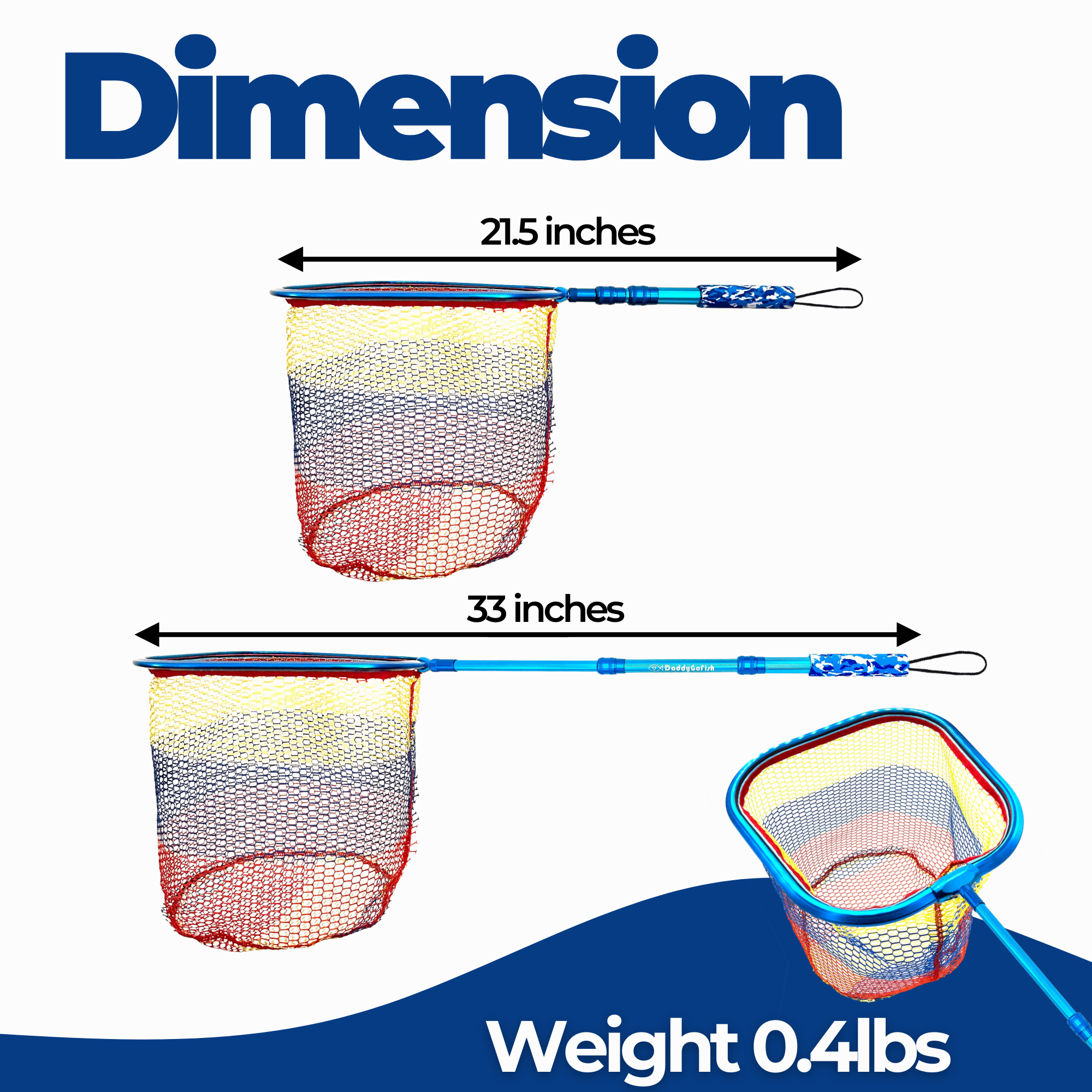 Kids Fishing Nets - Extendable Telescopic Fishing Net for Catching Fish Crab Shrimp Minnow and Dragonfly at Beach Pier Lake River and Ocean