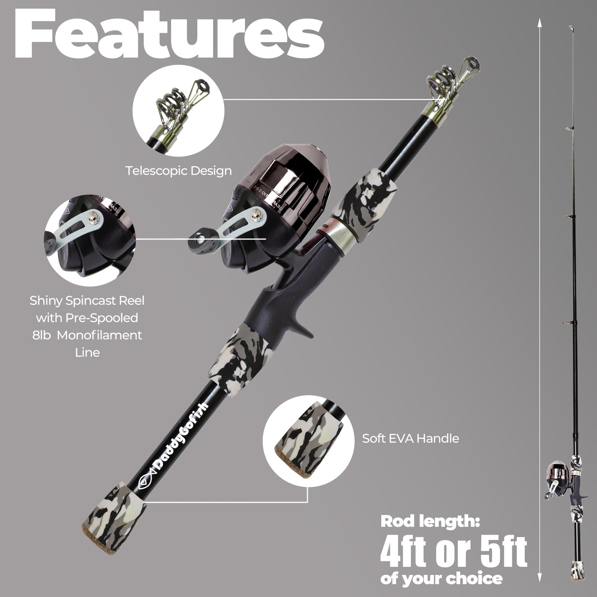 Kids Fishing Pole - Rod Reel Combo Tackle Box Starter Set - First Year DaddyGoFish Kids Fishing Pole - Rod Reel Combo Tackle Box Starter Set - First Year DaddyGoFish
