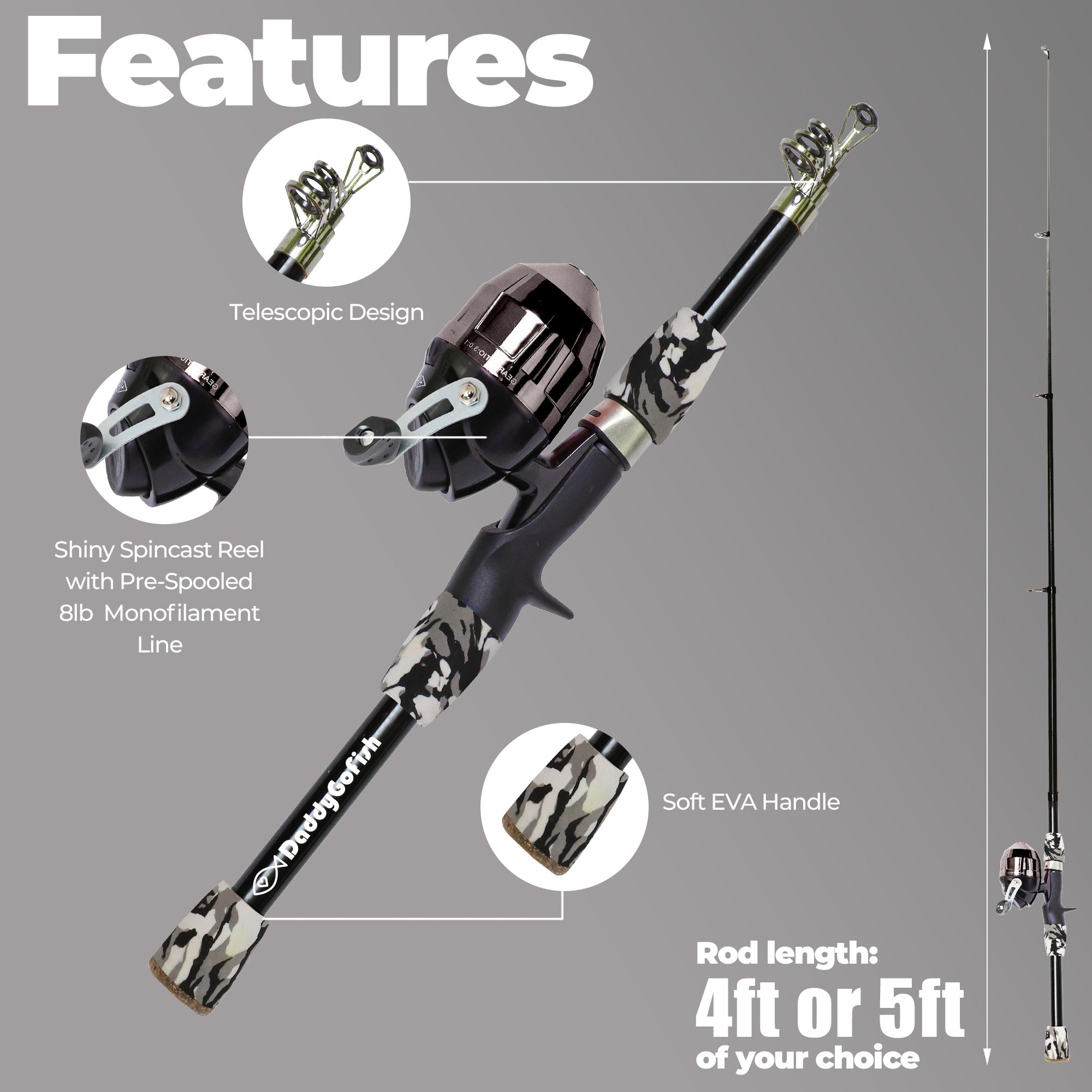 Kids Fishing Pole - Rod Reel Combo Tackle Box Starter Set - First Year Small Dock Gear Kit for Boys Girls Toddler Youth Age Beginner Little Children Junior Anglers