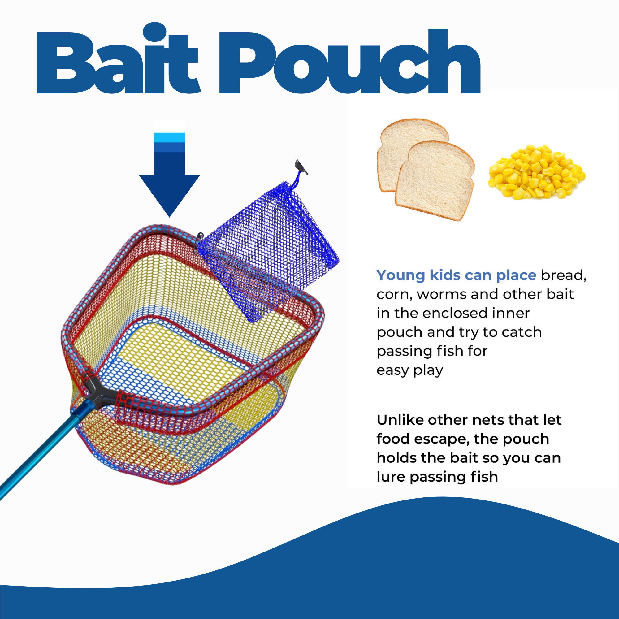 Kids Fishing Nets - Telescopic and Extendable Landing Net for Boys and Girls to Catch Small Fish Crabs Shrimps Minnows and Dragonflies in Various Water Bodies