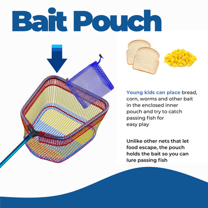 Kids Fishing Nets - Telescopic and Extendable Landing Net for Boys and Girls to Catch Small Fish Crabs Shrimps Minnows and Dragonflies in Various Water Bodies