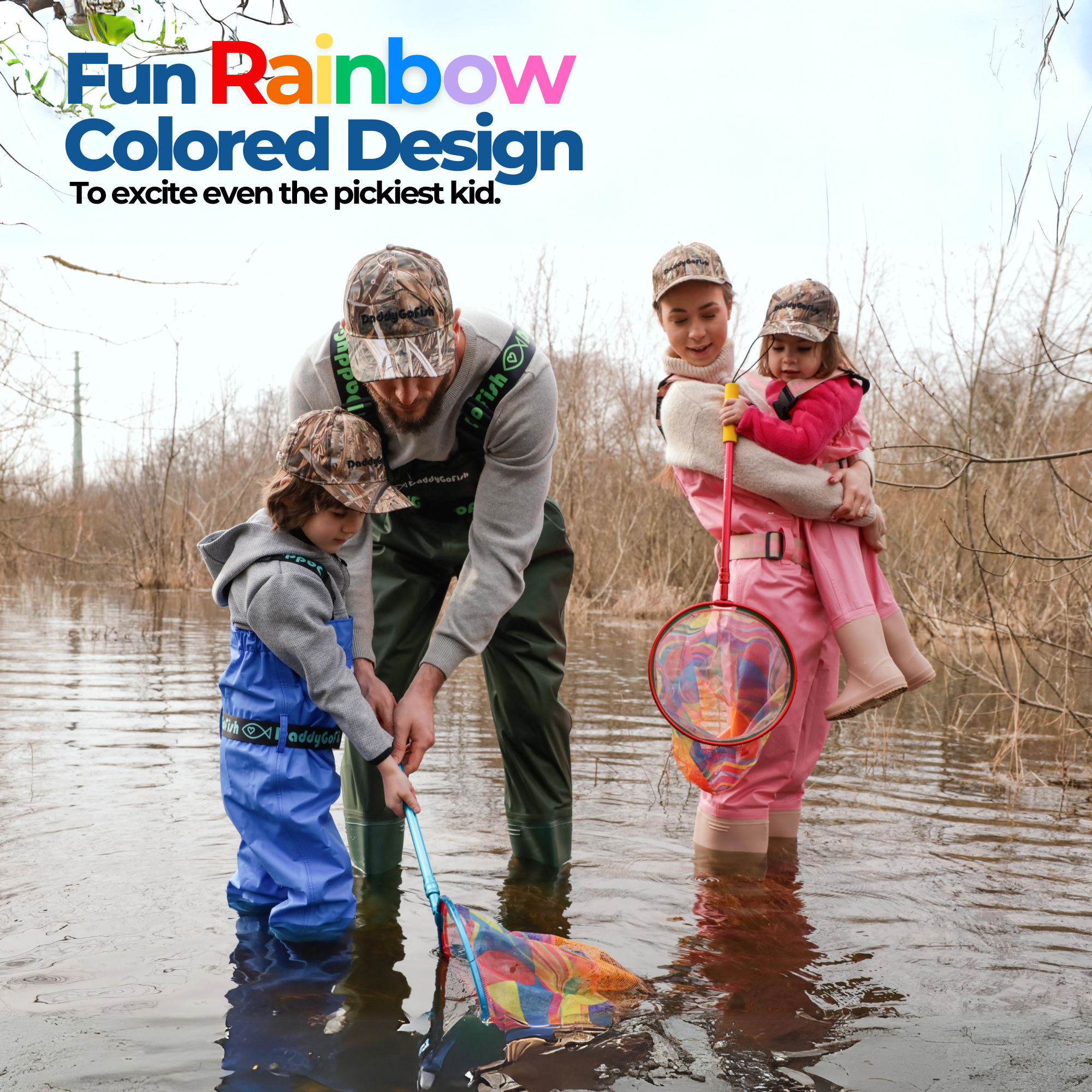 Kids Fishing Nets - Telescopic and Extendable Landing Net for Boys and Girls to Catch Small Fish Crabs Shrimps Minnows and Dragonflies in Various Water Bodies