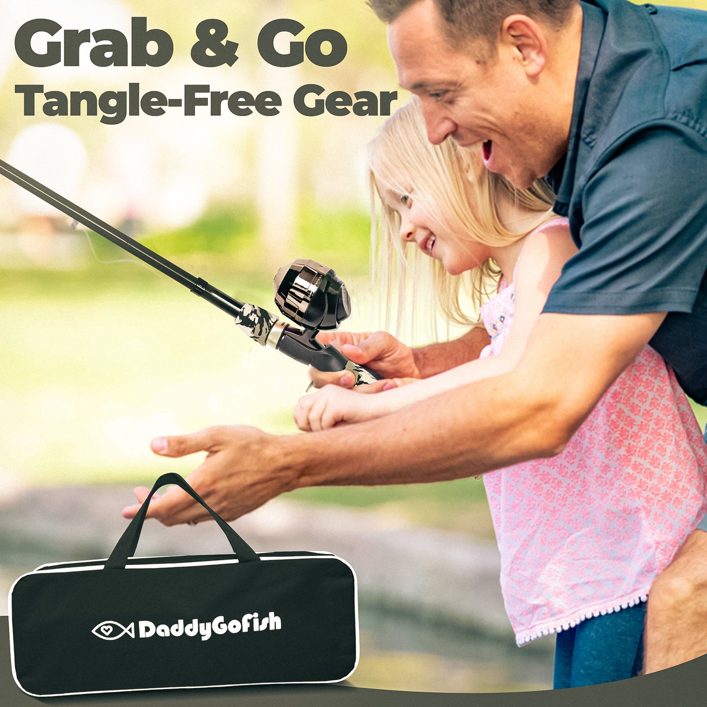 Kids Fishing Pole - Rod Reel Combo Tackle Box Starter Set - First Year Small Dock Gear Kit for Boys Girls Toddler Youth Age Beginner Little Children Junior Anglers