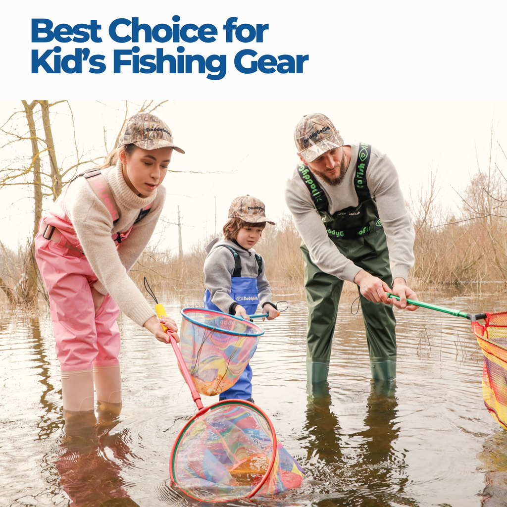 Kids Fishing Nets - Extendable Telescopic Fishing Net for Catching Fish Crab Shrimp Minnow and Dragonfly at Beach Pier Lake River and Ocean