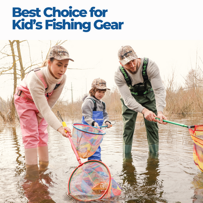 Kids Fishing Nets - Extendable Telescopic Fishing Net for Catching Fish Crab Shrimp Minnow and Dragonfly at Beach Pier Lake River and Ocean
