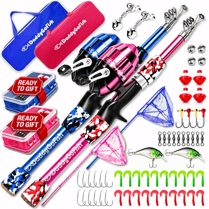 Kids Fishing Pole for Boys, Girls & Youth Age, Toddler Fishing Pole Set Kit