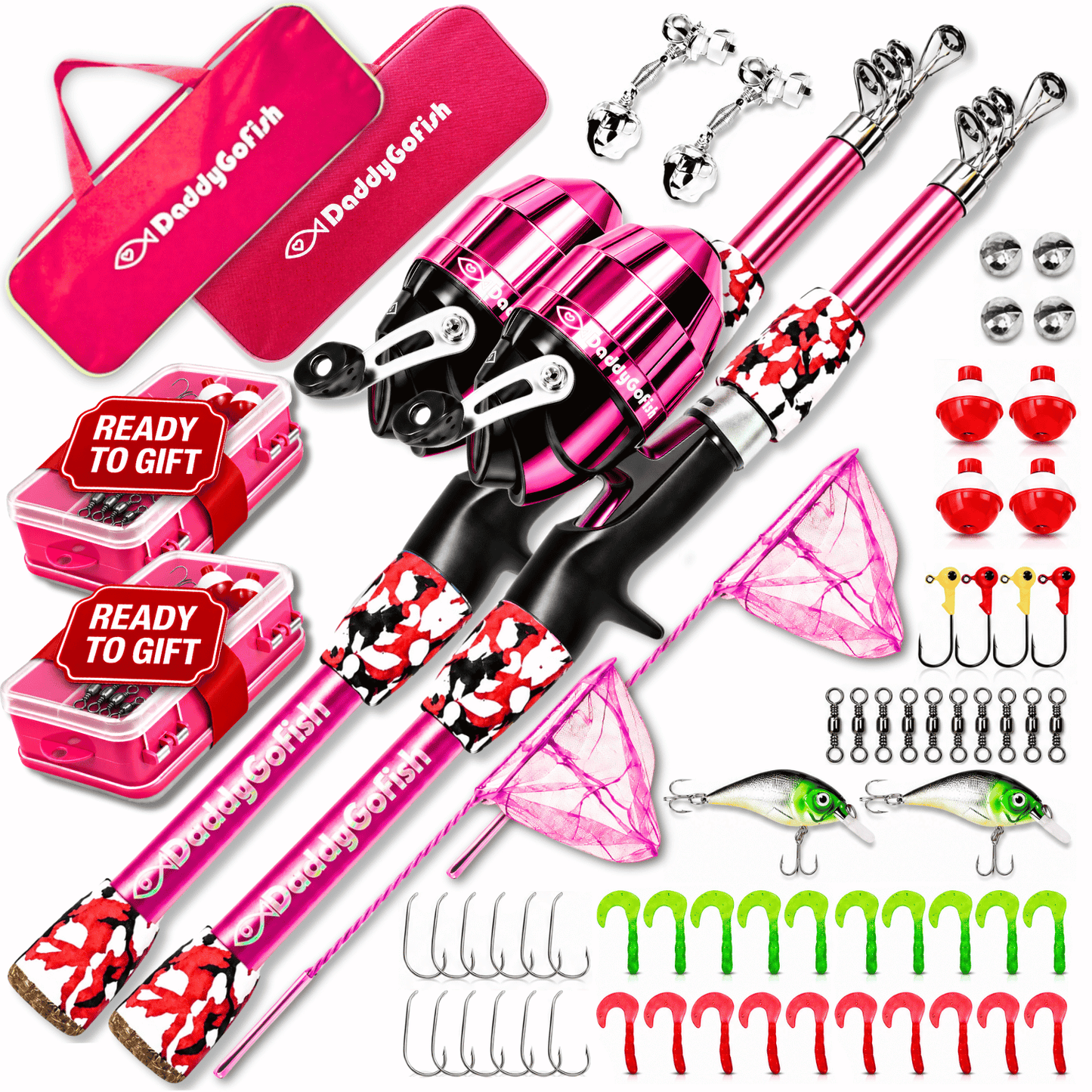 Kids Fishing Pole for Boys, Girls & Youth Age, Toddler Fishing Pole Set Kit