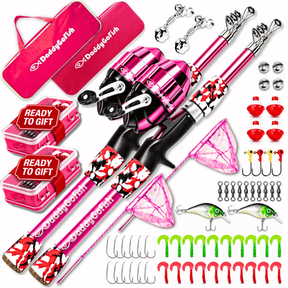 Kids Fishing Pole for Boys, Girls & Youth Age, Toddler Fishing Pole Set Kit