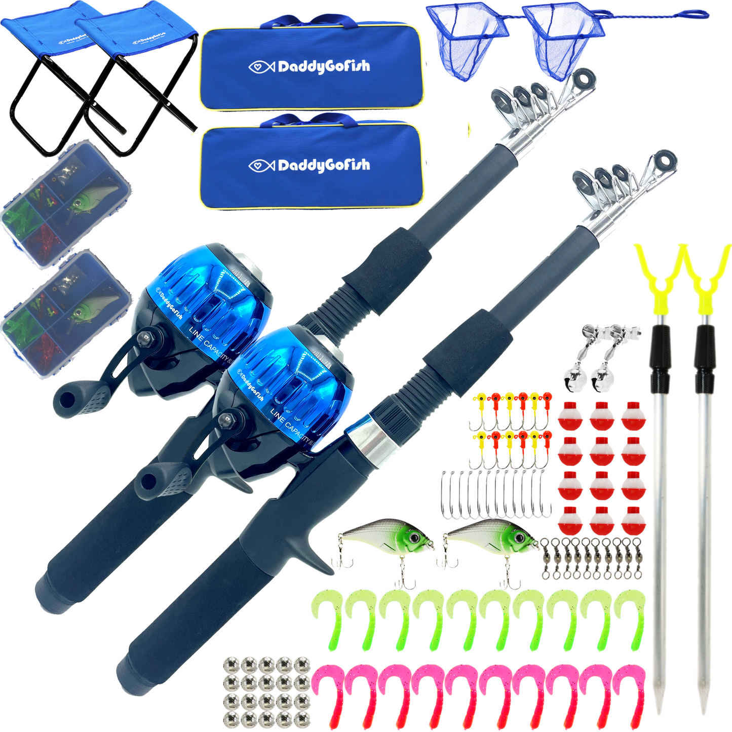 Kids Fishing Pole - Rod Reel Combo and Tackle Box Starter Set