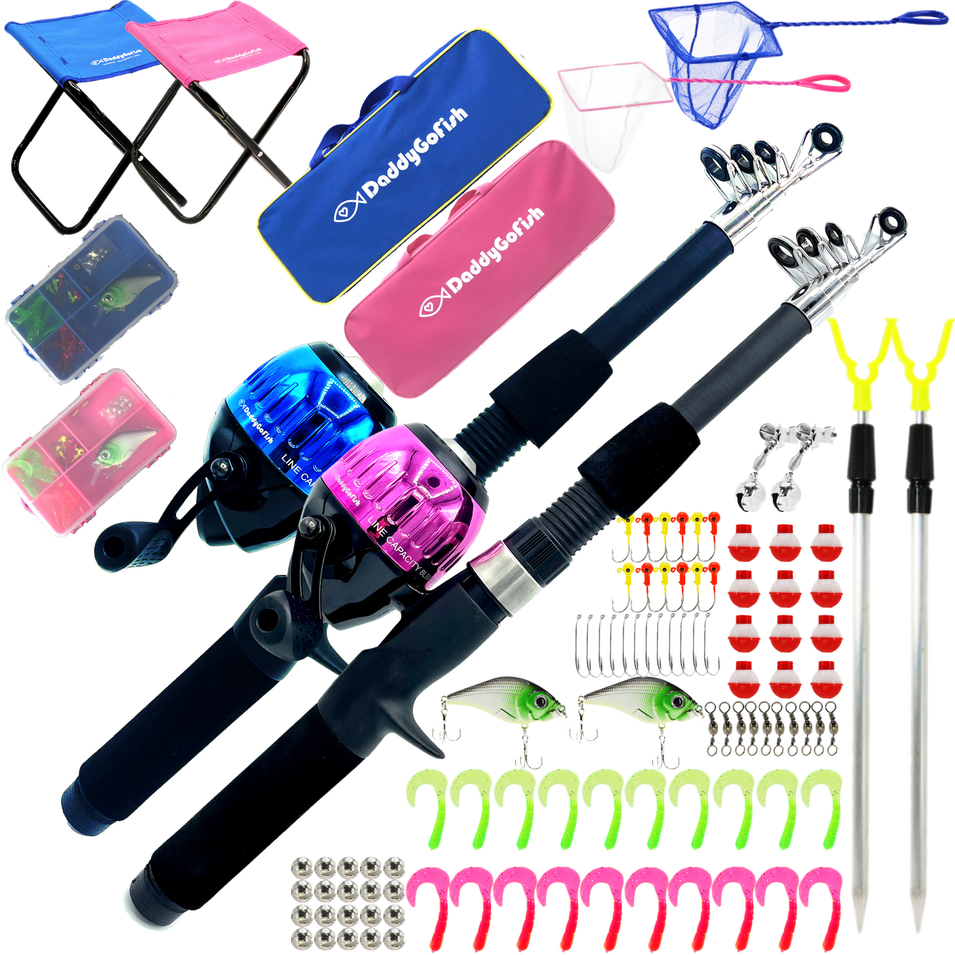 Kids Fishing Pole - Rod Reel Combo and Tackle Box Starter Set