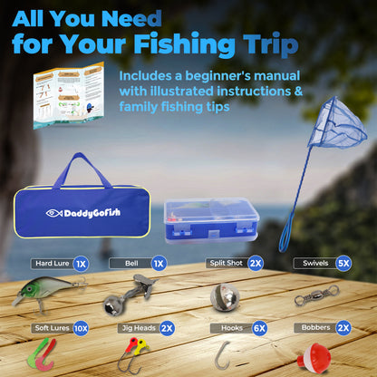 Kids Fishing Pole for Boys, Girls & Youth Age, Toddler Fishing Pole Set Kit