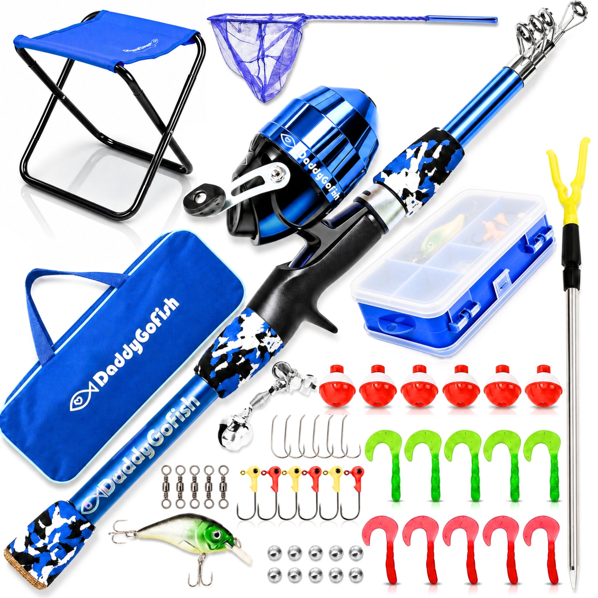 Kids Fishing Pole - Rod Reel Combo Tackle Box Starter Set